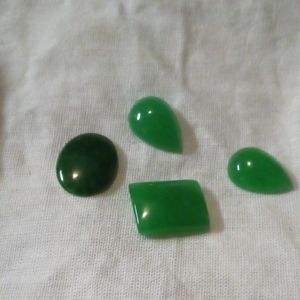 4 Genuine Natural Emerald cab stones.